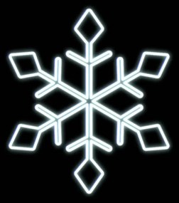 DECOLED LED svetelná snehová vločka I, závesná 3D tlač, priemer 101 cm, ľadovo biela, biely plast