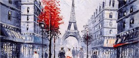 Obraz uličky v Paríži, olejomaľba (120x50 cm)
