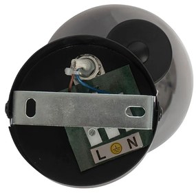 Inteligentné stropné bodové svetlo čierne s dymovým sklom vrátane Wifi P45 - Vidro