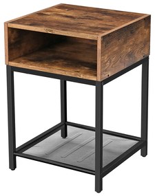 Odkladací stolík Houseland Medy hnedý/čierny