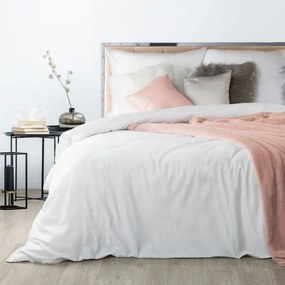 Jednofarebné biele posteľné obliečky diva bavlnený satén