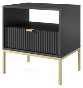 PROXIMA.store - Dizajnový nočný stolík - NOVA FARBA: sivá, FARBA NÔH: čierna