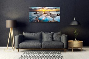 Obraz na skle More slnko krajina 125x50 cm