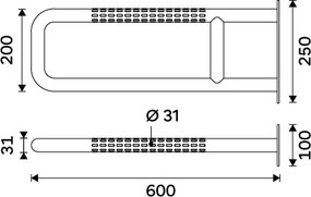 Nimco Pevné podperné madlo 600 mm - BMU 9060-10