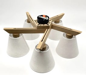Brilagi - LED  Prisadený luster ANTHONY 5xE14/40W/230V dub/biela