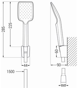 Mexen Royo vaňová sada R62, čierna - 72213R62-70