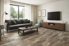 Beaulieu International Group, PVC podlaha - lino Domo 2154, na mieru, šíře 2m,3m,4m, hnedá, bez podkladu, kuchyňa