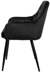 Jedálenská stolička ATLANTA zamatová, čierna