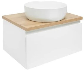 Kúpeľňová skrinka s krycou doskou SAT B-WAY 59x30x45 cm biely lesk BWAY60WDOAK, 1 ks