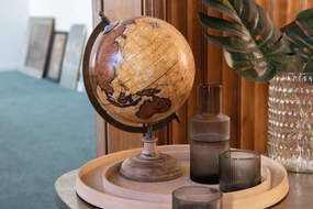 Hnedý dekoratívny glóbus na drevenom podstavci Globe - 22*22*37 cm