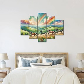 Obraz – Kone cválajúce krajinou (150x105 cm)