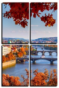 Obraz na plátne - Rieka Vltava a Karlov most - obdĺžnik 7257E (120x80 cm)