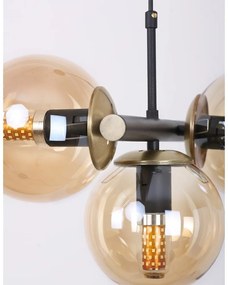 Žlté/čierne závesné svietidlo so skleneným tienidlom ø 15 cm Cascade – Squid Lighting