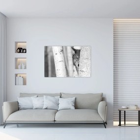 Obraz - Vlk v lese (90x60 cm)