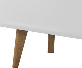 Televízna skrinka Nordi, 107 cm, dub riviera/biely lesk