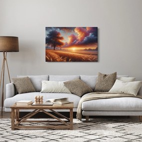 Obraz – Západ slnka na poli (90x60 cm)