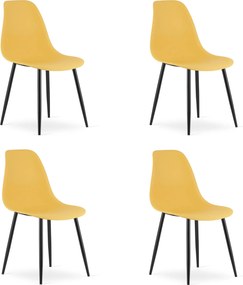 AKCIA Horčicová stolička OSAKA s čiernymi nohami II. akosť