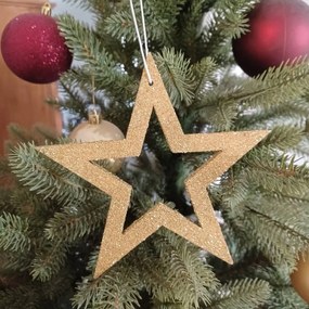 DECOLED Zlatá hviezda, dutá, 15 cm