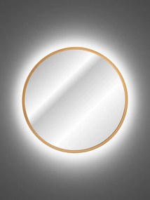 Comad Závesné zrkadlo s LED osvetlením Hestia ⌀60 cm, zlaté