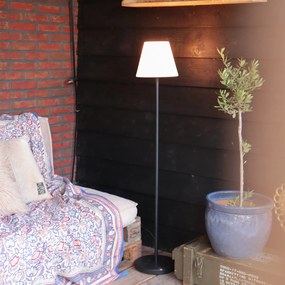 Inteligentná moderná vonkajšia stojaca lampa s čiernym tienidlom bielym vrátane WiFi A60 - Virginia