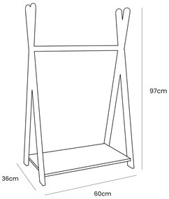 Detský vešiak v dekore borovice v prírodnej farbe 60x97 cm Montessori – Meowbaby