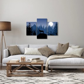 Obraz - Svorka vlkov za splnu (90x60 cm)