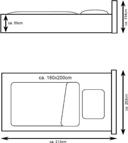 Dvojposteľ Reve Reve 180x200 cm, lososová látka
