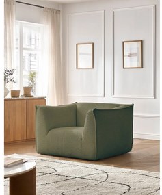 Zelené kreslo z textílie buklé Giorgia – Bobochic Paris