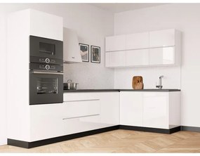 Rohová kuchyňa Electra ľavý roh 270x180 cm biela vysoký lesk,lak