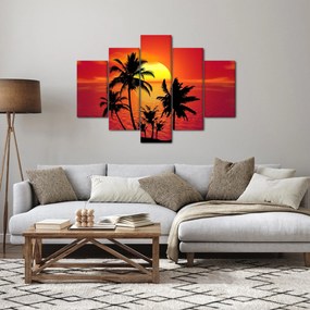Obraz siluety ostrova s palmami (150x105 cm)