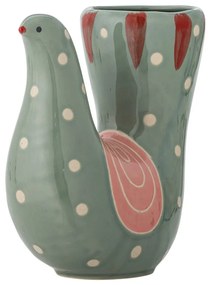Zelená ručne maľovaná váza z kameniny (výška 19 cm) Trudy – Bloomingville