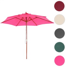 Slnečník Florida Ø 3m - polyester/drevo - ružová