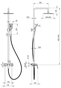 Deante NQL_04XM - Sprchová súprava s batériou BLUR lesklý chróm