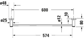 Duravit 99241000 - Nástenný vešiak na uteráky D-CODE 64,5 cm lesklý chróm