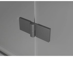 Mexen Lunar, L výklopný polkruhový sprchový kút 70 x 70 cm, 8mm číre sklo, profil grafit brúsený, 833L-070L-070P-66-00