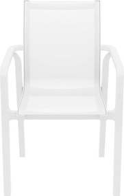 PACIFIC záhradná stolička s podrúčkami white
