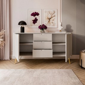 Komoda CORA II kašmír + zlatá 168cm