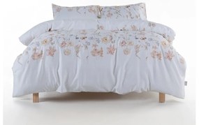 Biele obliečky na dvojlôžko/predĺžené z bavlneného saténu 240x220 cm Ivory Garden Floral – Mila Home Luxury
