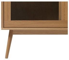 Vitrína v dekore duba s posuvnými dverami v prírodnej farbe 110x160 cm Barrali – Unique Furniture