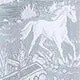 Rovná vitrážová záclona s motívom koňov, pre garnižovú tyč, pár 2 šírky na výber: 44 alebo 60 cm.