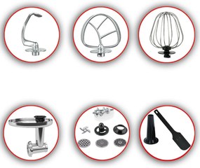 DMS Germany KMFB-2200B kuchyňský robot 3v1 2200 W / kovové převody / 9l / černá