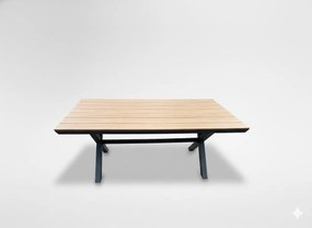 Hliníkový záhradný stôl s doskou z polywoodu 180 x 100 x 75 cm tmavošedý