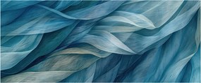 Obraz - Modrobiele vlnky (120x50 cm)