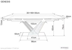 Rozkladací jedálenský stôl Genesis 180/240 cm čierny/jaseň