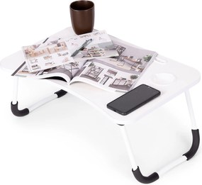 Stojan na notebook skladací nočný stolík 60x40 cm biely ModernHome