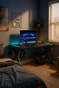 Herný stôl s podsvietením BG03 čierny 120 cm