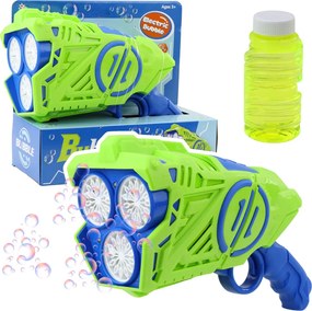 LEAN Toys Mydlová pištoľ na batérie LED modro-zelená