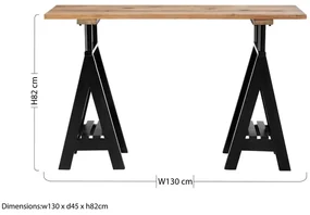 Konzolový stolík s doskou z borovicového dreva v prírodnej farbe 45x130 cm Hampstead – Premier Housewares
