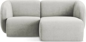 Svetlosivá ženilková rohová pohovka (pravý roh/s leňoškou) Lani – Makamii