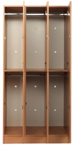 Drevená šatníková skrinka Visio - 6 boxov, 90 x 45 x 185 cm, cylindrický zámok, buk